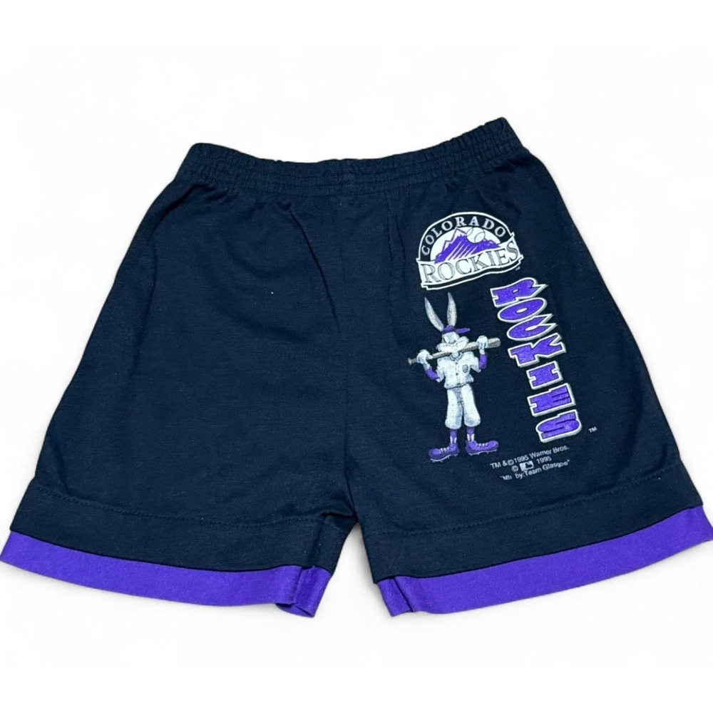 Vintage 1995 Colorado Rockies Bugs‎ Bunny Shorts Youth Size 4/5 MLB Looney Tunes
